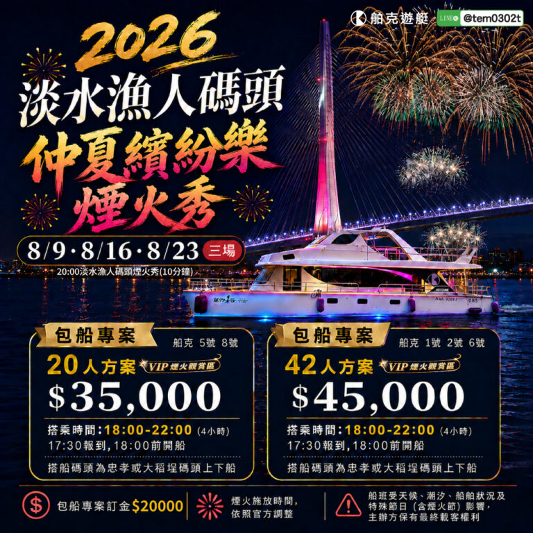 2026淡水漁人碼頭仲夏繽紛樂煙火秀