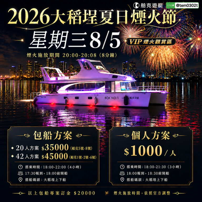 2026大稻埕夏日煙火節星期三8/5場